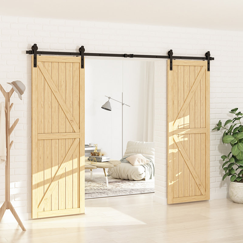 Ensemble de quincaillerie de porte de grange double standard à glissières shape, 120 po