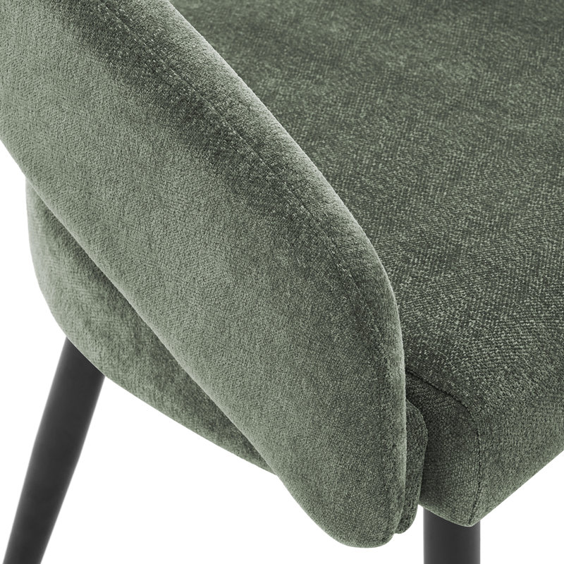Chaises de salle à manger rembourrées Sabuk, 4, Chenille verte