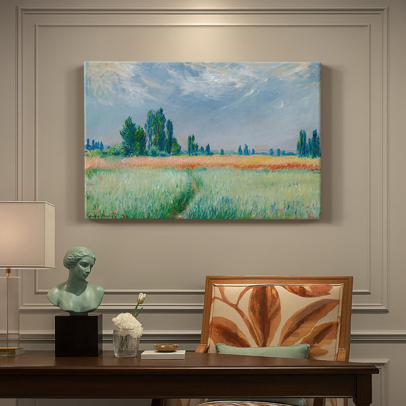 Oat and Poppy Field, Giverny-Claude Monet-Gallery Wrapped Canvas-1890, 24 x 36