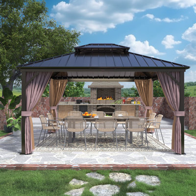 Outdoor Aluminum Frame Hardtop Patio Gazebo
