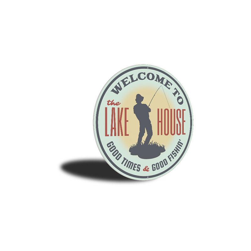 Panneau «Welcome to the Lake House» en aluminium, H 18 po x l 18 po x P 0,06 po
