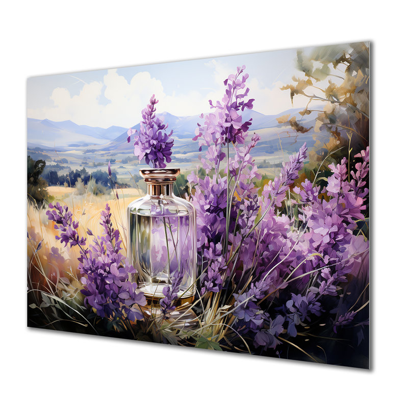 Lavande Fields Perfumes 2 - Parfums, art mural en métal MT135719, H 16 po x l 32 po x P 1 po