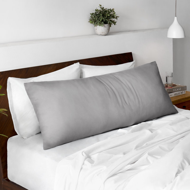 Microfiber Body Pillowcase - Zipper Closure, Light Gray