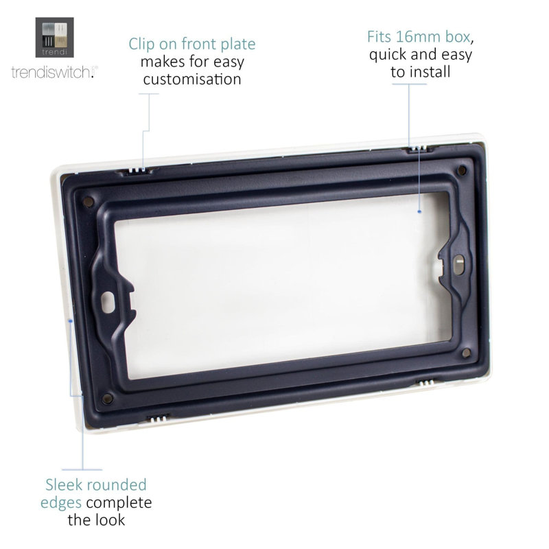 Trendi Switch Double Blanking Plate, Matt Black