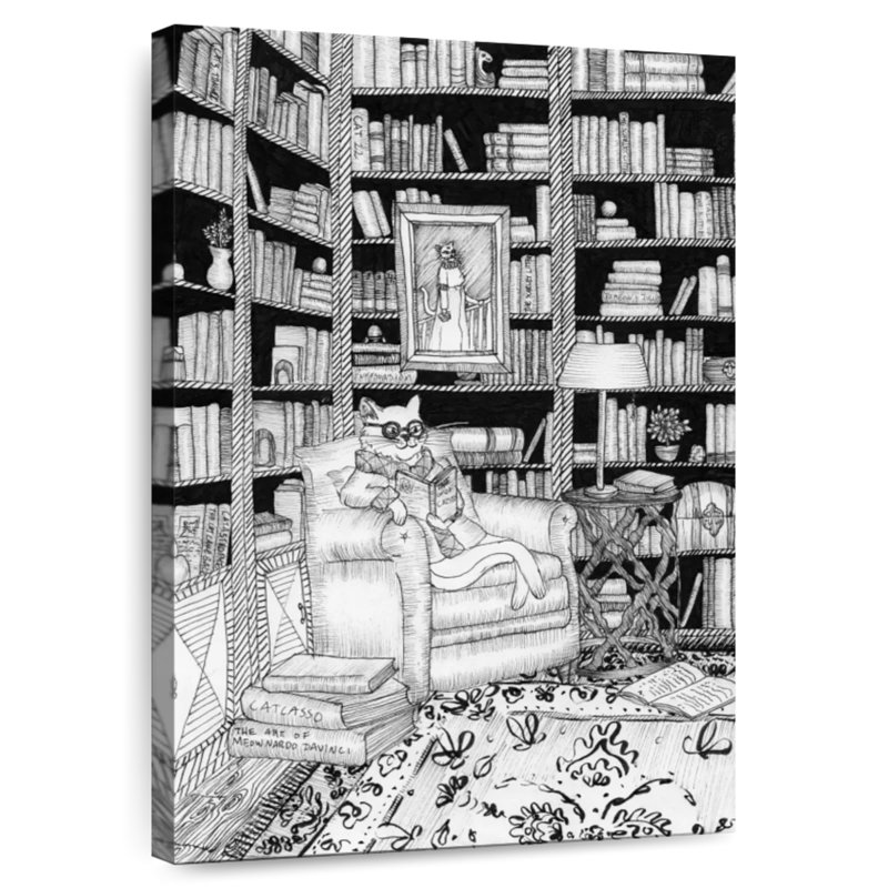 Bibliothèque Brampt The Cat's, H 24 po x l 16 po