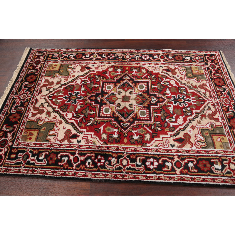 Tapis à motif oriental géométrique traditionnel 4 x 6
