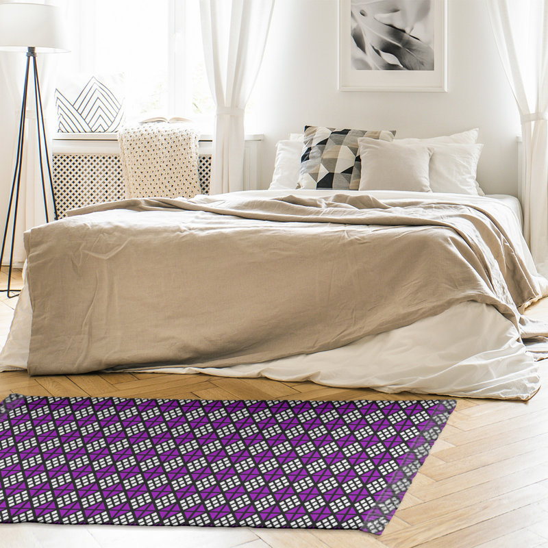 Tapis mauve à motif de losanges classique Mcguigan, Oui