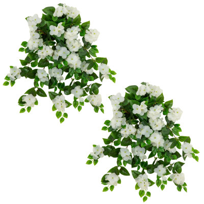 29In. UV Resistant Artificial Geranium Hanging Plant (Indoor/Outdoor)