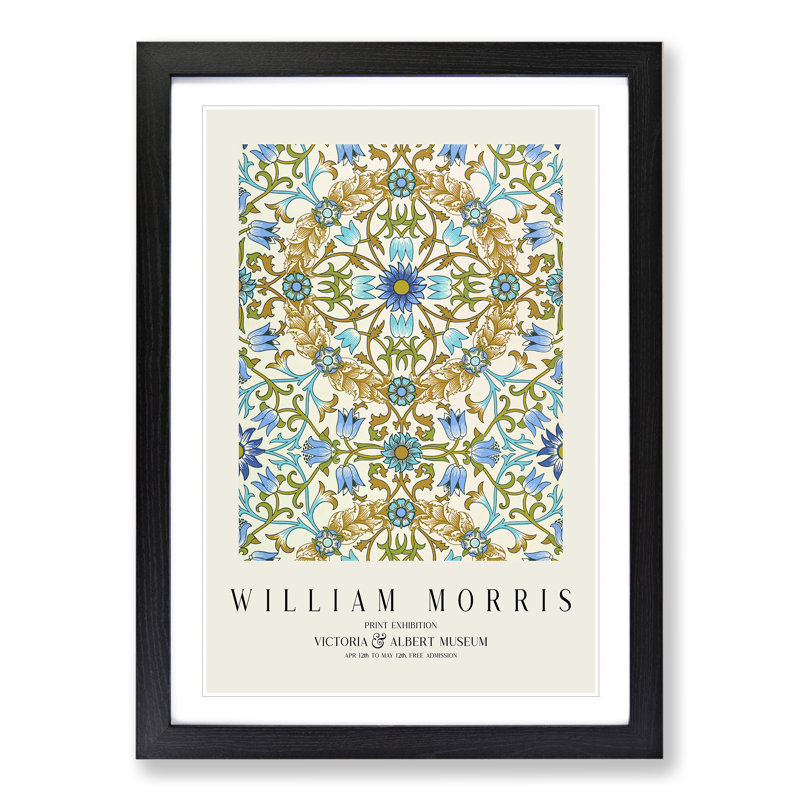 Vine Pattern Vol.3 by William Morris - Framed Print, Black, 48cm H x 36cm W x 2cm D