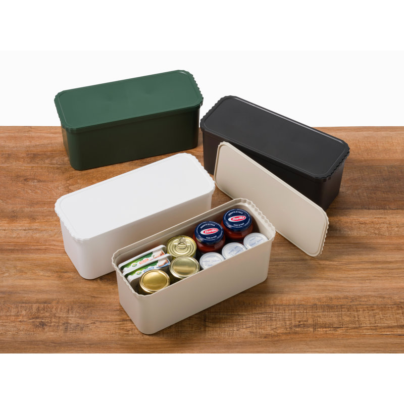 Slim Stacking Bin Set of 2, Black