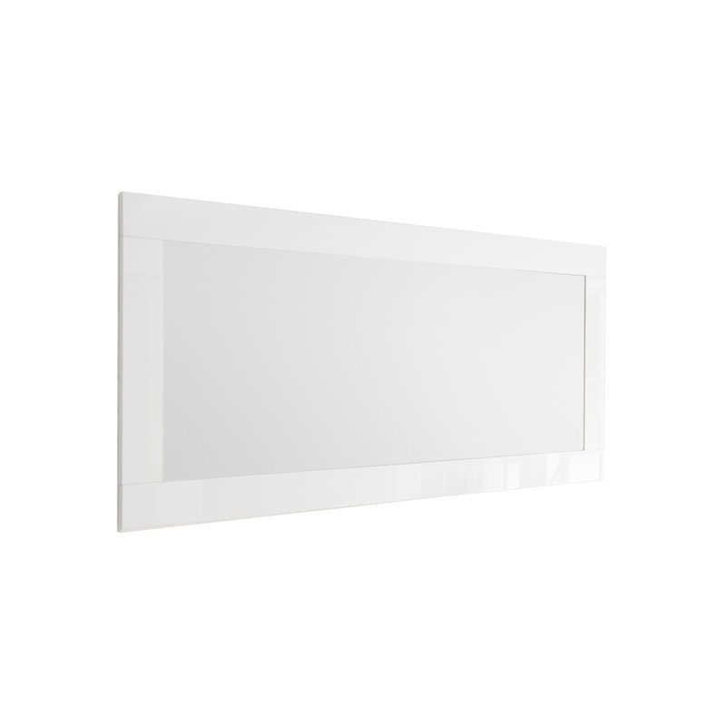 Aburizik Wood Rectangle Wall Mirror, White