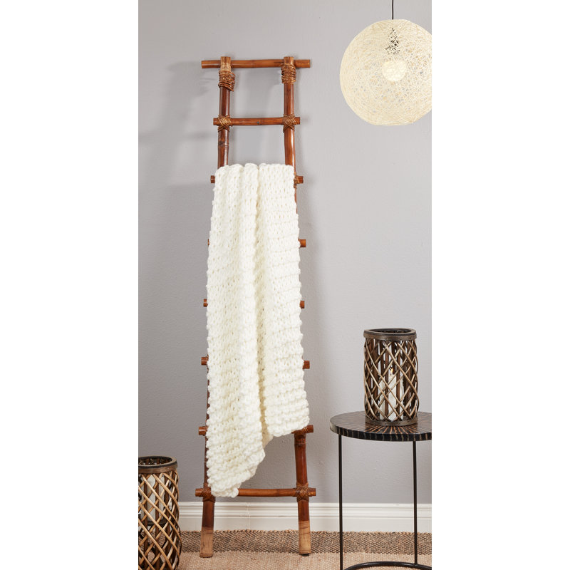 Sevan Electric Chunky Knit Ivory Throw Blanket - 23"x19"