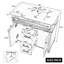 Ensemble de meuble-lavabo 36 po avec lavabo, meuble autoportant blanc avec cuve en céramique, cadre en bois aggloméré et en bois massif, tiroir supérieur rabattable, portes à fermeture en douceur, 2 tiroirs de rangement-1014800348