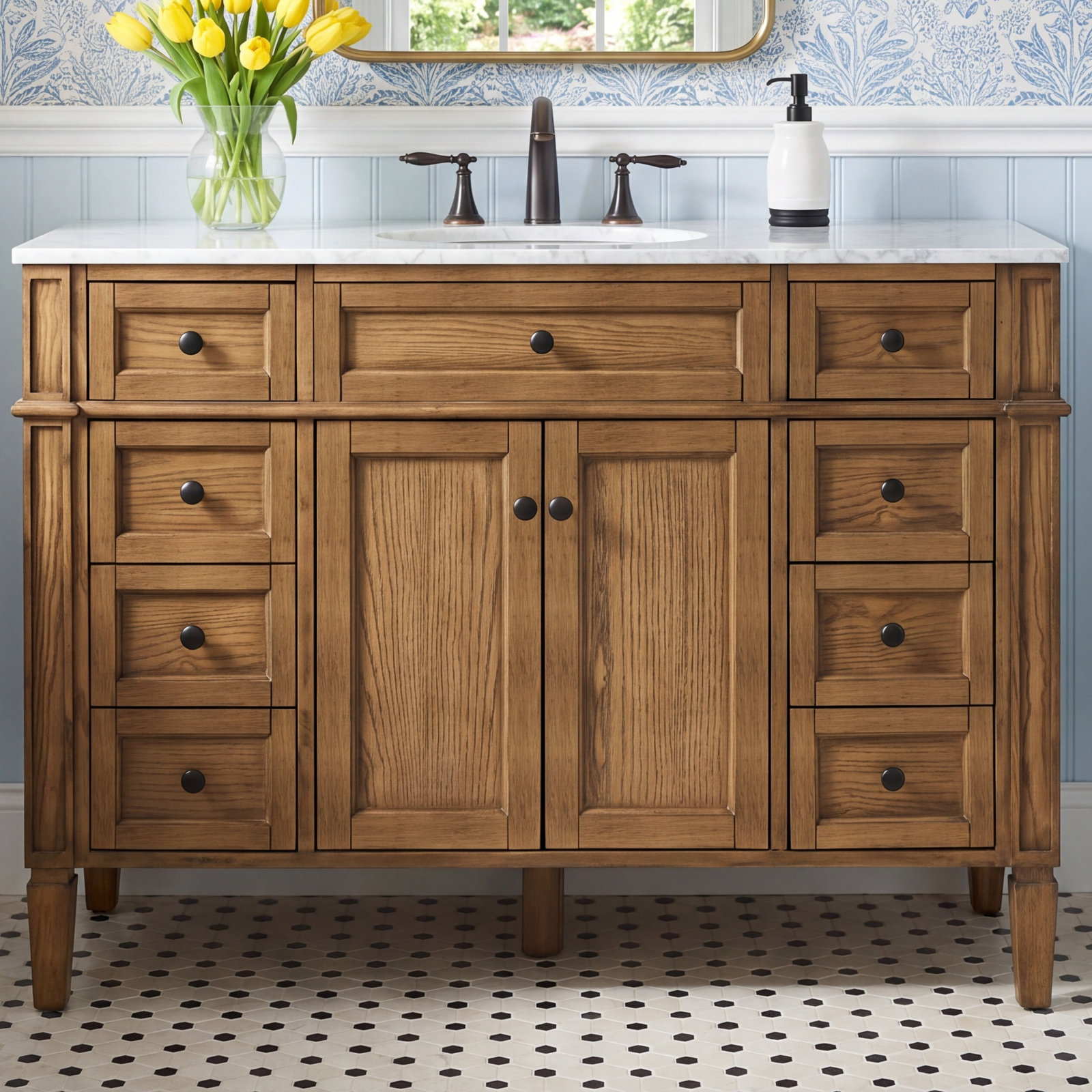 Rivers 48'' Single Bathroom Vanity, Driftwood