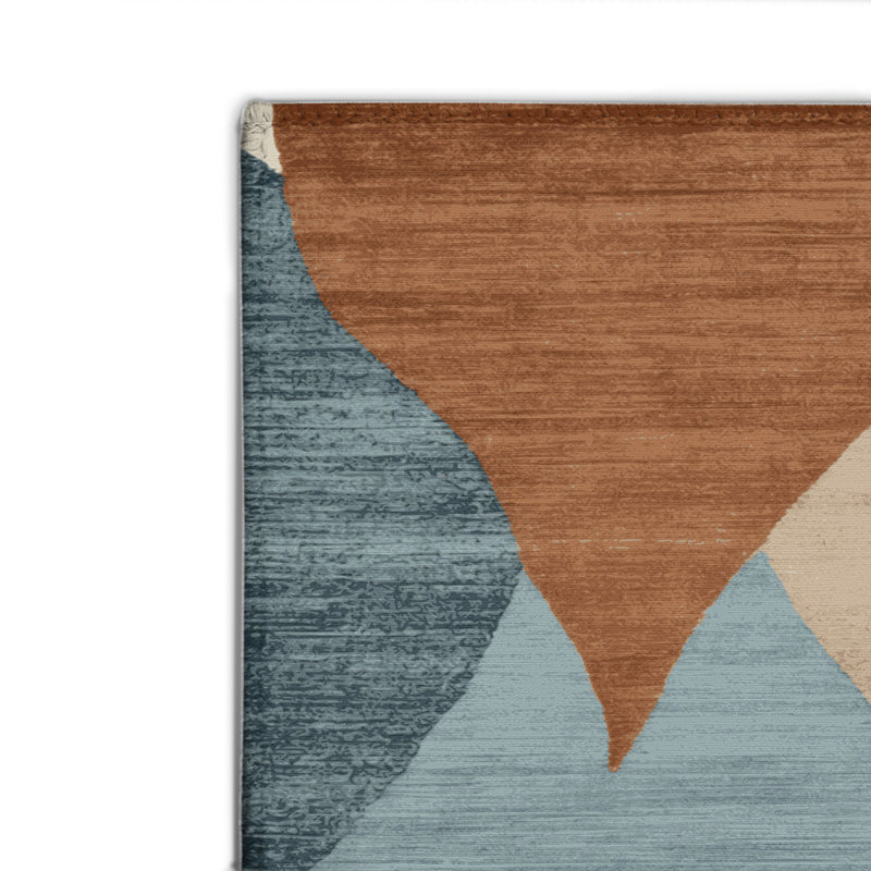 Tapis intérieur et extérieur brun Watercolor, Rectangulaire 8 pi x 10 pi