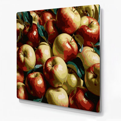 Art mural brun en forme de fruit pomme de Fuji