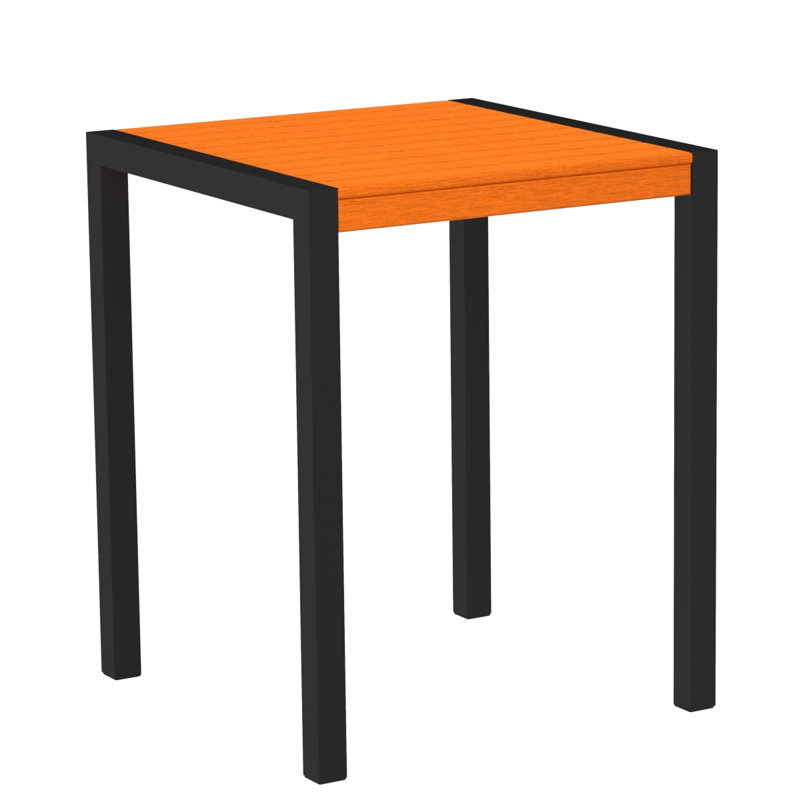 Table de comptoir POLYWOOD MOD, Noir texturé, Tangerine, L 35,18 po x P 35,18 po