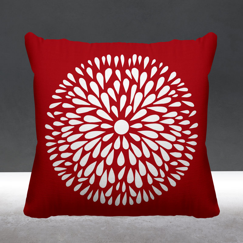 Coussin Pheobe, 17 po x 17 po, Rouge, Carré