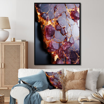 Gold Marble River V - reproduction d'art abstrait mural