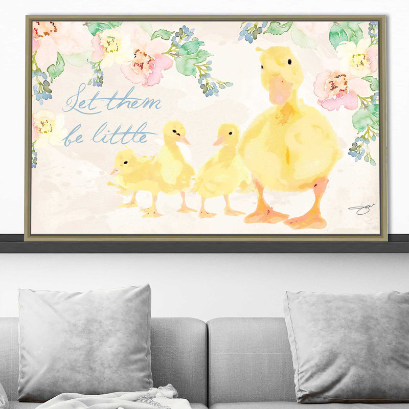 Let Them Be Little (Horizontal) par By Jodi - impression, Cadre flottant champagne, H 27,5 po x l 43,5 po x P 2 po