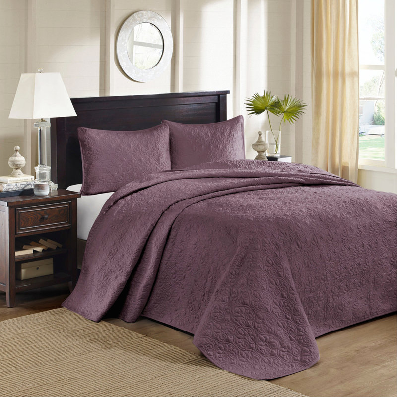 Ensemble de courtepointe réversible mauve