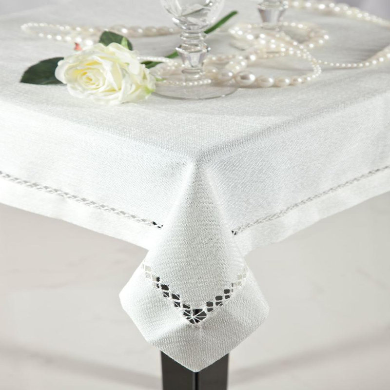 Emily Tablecloth 145 X 350 Cm White, 145cm W x 350cm L