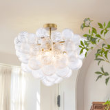 Catalyna Bubble Ball Semi Flush Mounting Ceiling Light Fixtures, Dia 20"