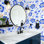 Rouleau de papier peint pelez et collez, motif cachemire bleu traditionnel sans couture de l 17,7 po x H 118 po