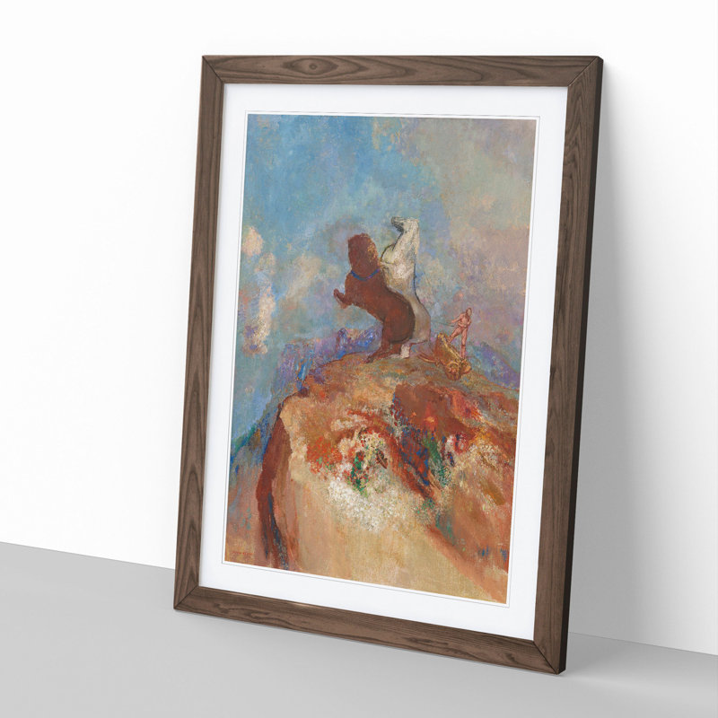 Apollo by Odilon Redon - Picture Frame Painting, Walnut Framed, 48cm H x 36cm W x 2cm D