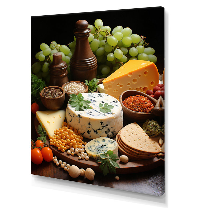 Homeros alimentaire fromage pointillisme point I, Toile tendue, H 32 po x l 24 po x P 1 po