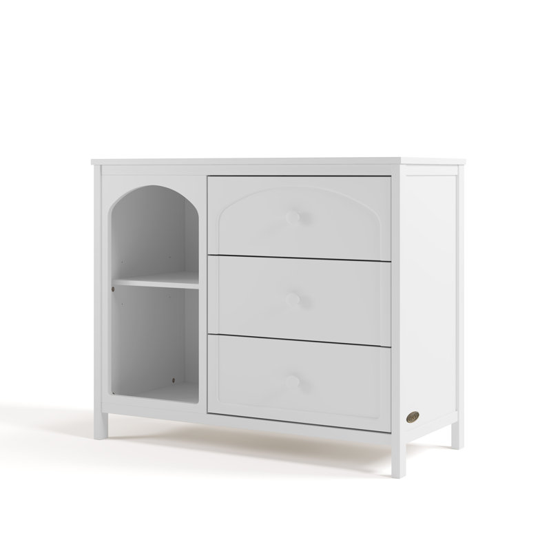 Olivia 3 Drawer Combo Dresser, White