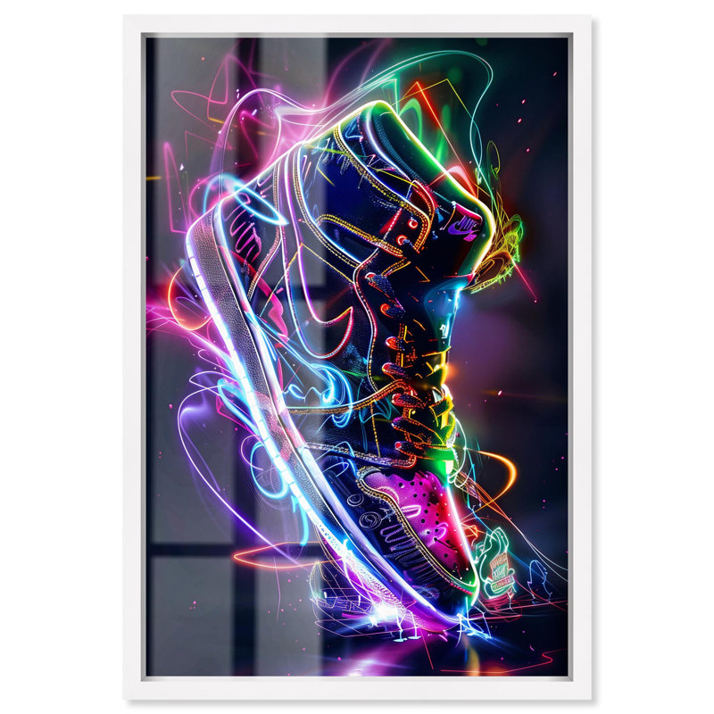 Décoration murale Sneaker Bright Lights Sneaker, H 37 po x l 25 po, Blanc