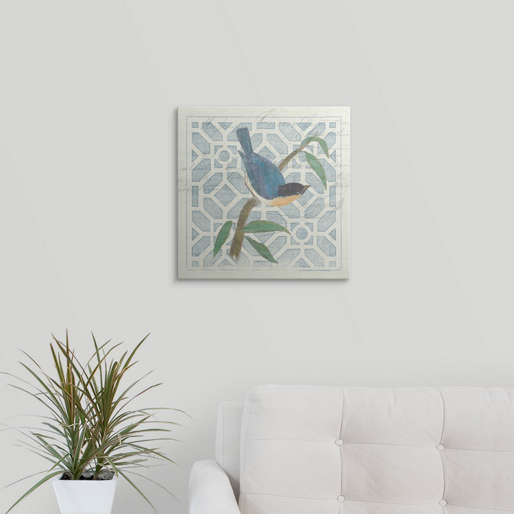 « nogravureing tile i blue oiseau », impression, H 35 po x l 35 po x P 1,5 po, Toile