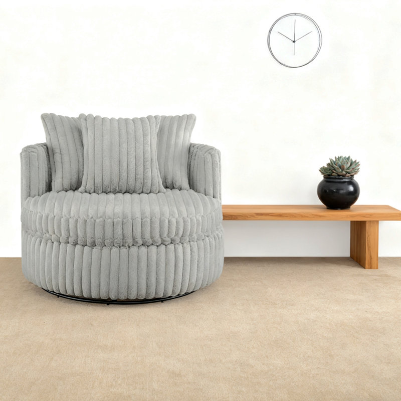Fauteuil demi-tonneau moderne surdimensionné et pivotant