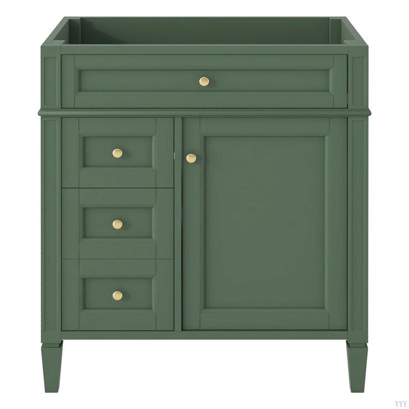 Meuble-lavabo de salle de bain 30 po sans lavabo supérieur, armoire de rangement moderne avec 2 tiroirs et un tiroir basculant