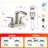 Widespread Bathroom Faucet 3-Hole, 2-Handle Waterfall Sink Faucet With 360° Swivel Spout And Drain Assembly-124971344