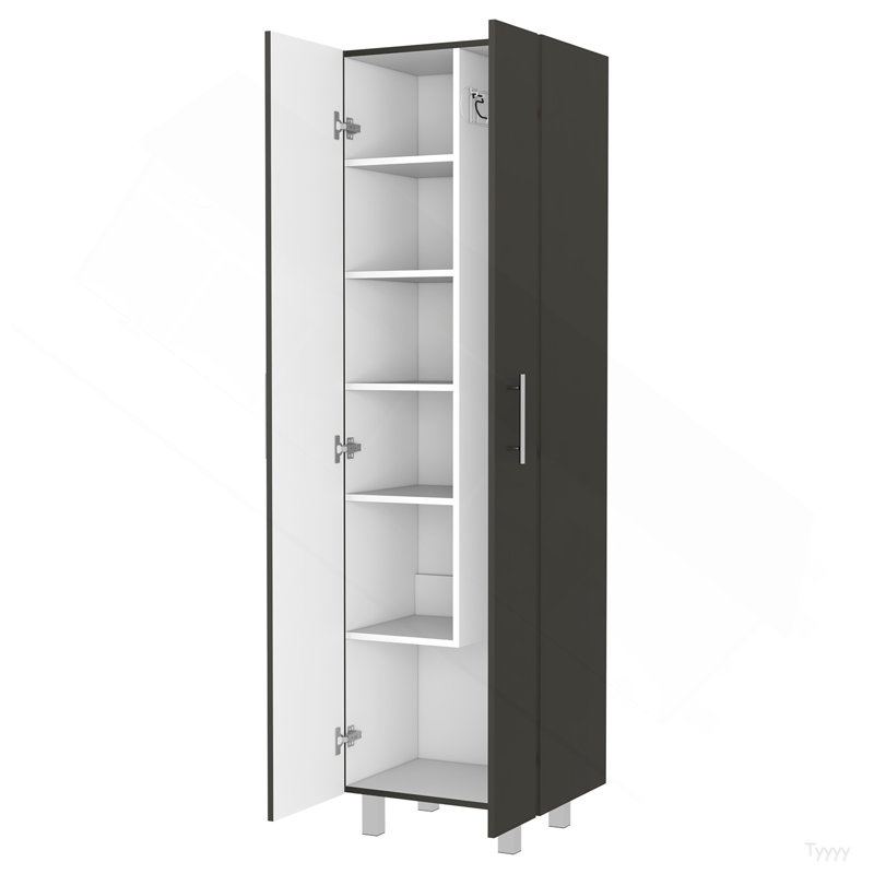 Armoire garde-robe à balconnet, cinq tablettes