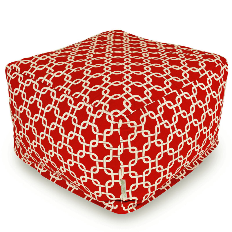 Repose-pieds d'extérieur avec coussin Roysum, Rouge