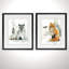 «Raccoon and Baby», ensemble de 2 reproductions encadrées-28871640