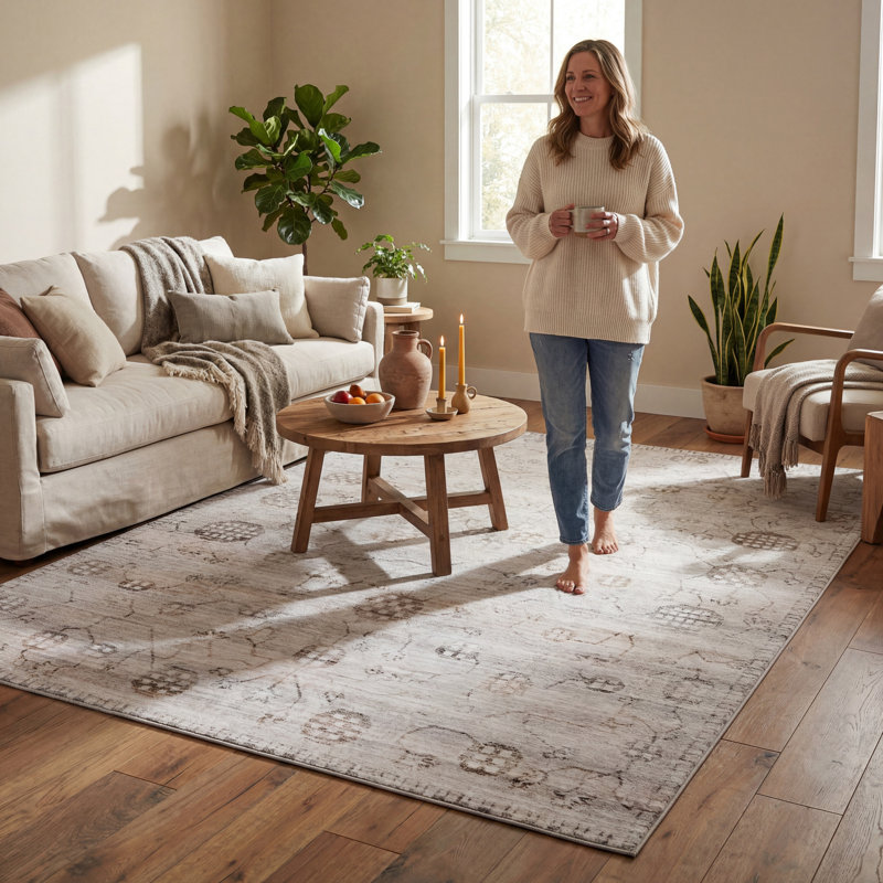  Astrelle Floral & Paisley Washable Rug, Runner 2'6" x 8'