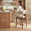 Ensemble de tabourets de bar en bois massif de 3,25 po de couleur kaki de hauteur comptoir, fabriqué en bois massif et en tissu, idéal pour les îlots de cuisine et les bars à domicile-461354978-461354988
