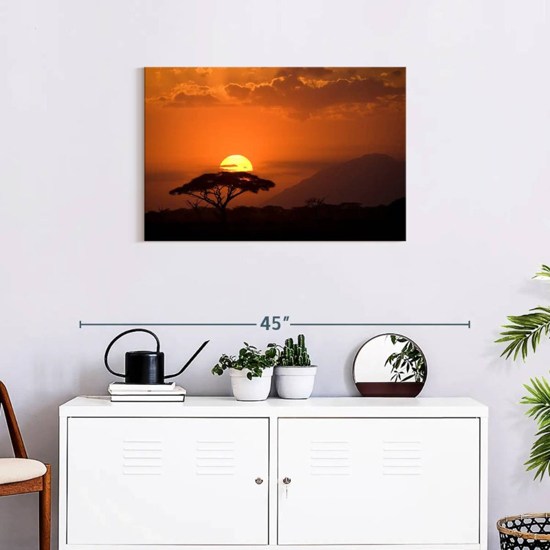 Alvord, coucher de soleil africain I, H 20 po x l 30 po