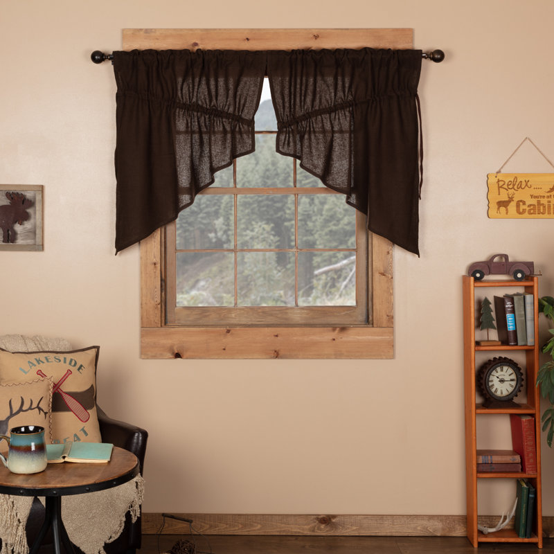 Gerritt Cotton Swag 72'' W Window Valance, Brown