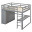 Lit mezzanine en bois avec garde-robe intégré-1184911748