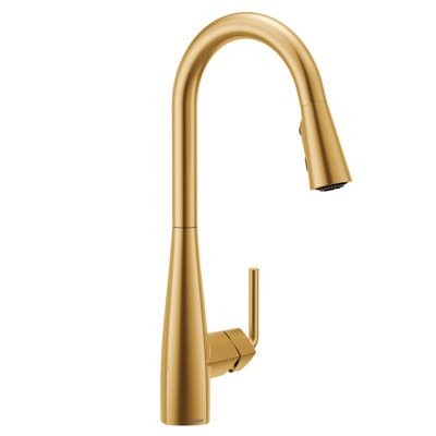 Crisan Single Handle Pulldown Kitchen Faucet in Bronze Gold