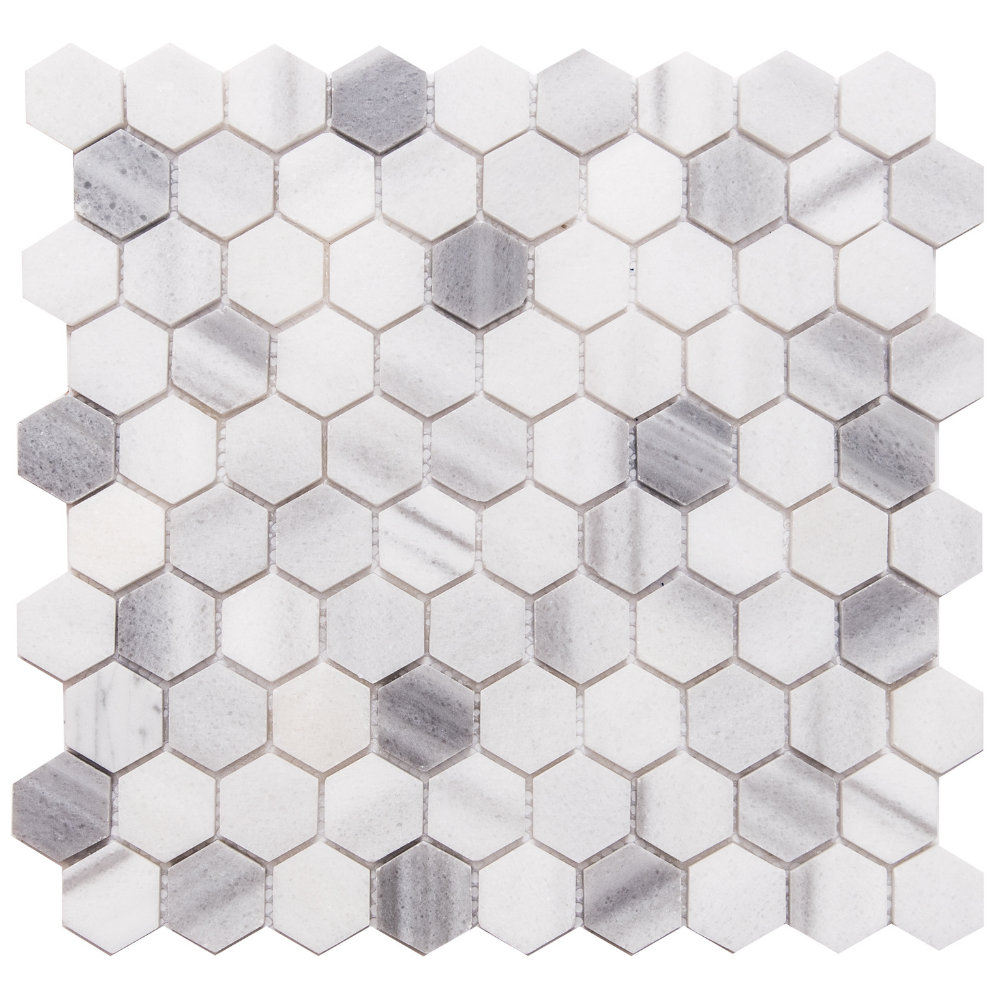 Santorini 12" x 12" Marble Honeycomb Mosaic Wall & Floor Tile The Tile Life 