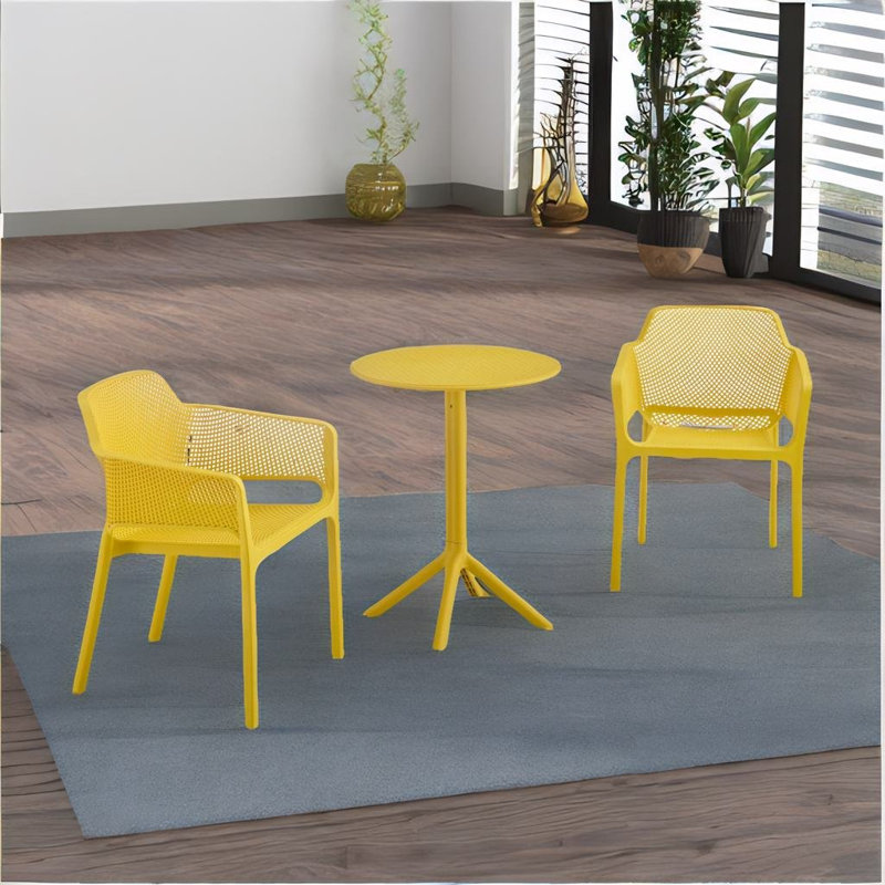 Ensemble de salle à manger 23,62 po x l 23,62 po Glendenning, Jaune