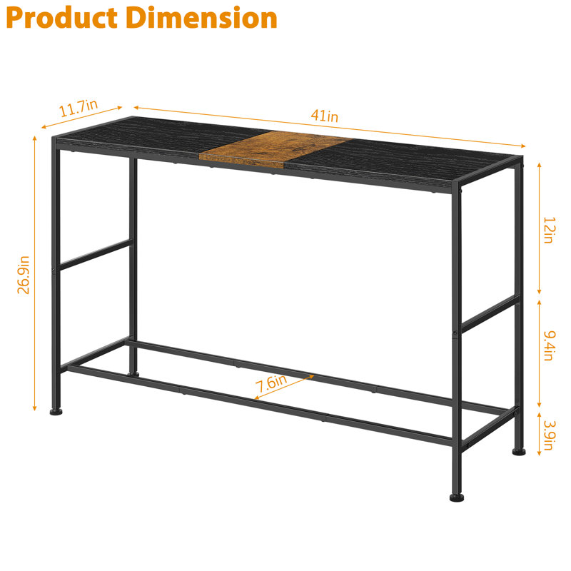 Console de 41 po, Plateau noir / base noire