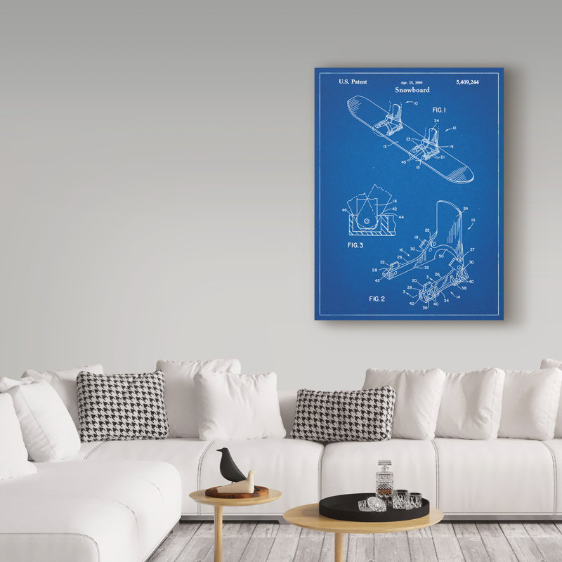 «Snowboard» par Manilo, reproduction d'art sur toile tendue, H 19 po x l 14 po