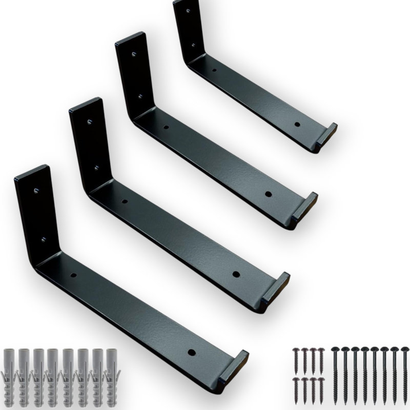 Alaisha Metal Bracket Shelf, Black